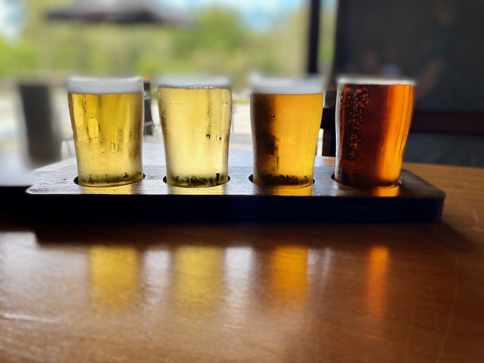 brewery beer tasting board